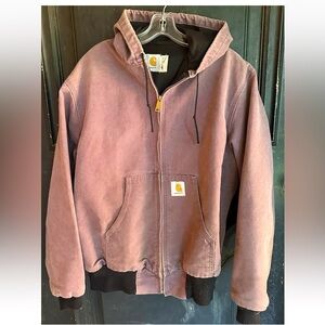 VTG Carhartt JR-457 Lg Plum Purple Some Wear Hooded 90s 47" Chest WORN